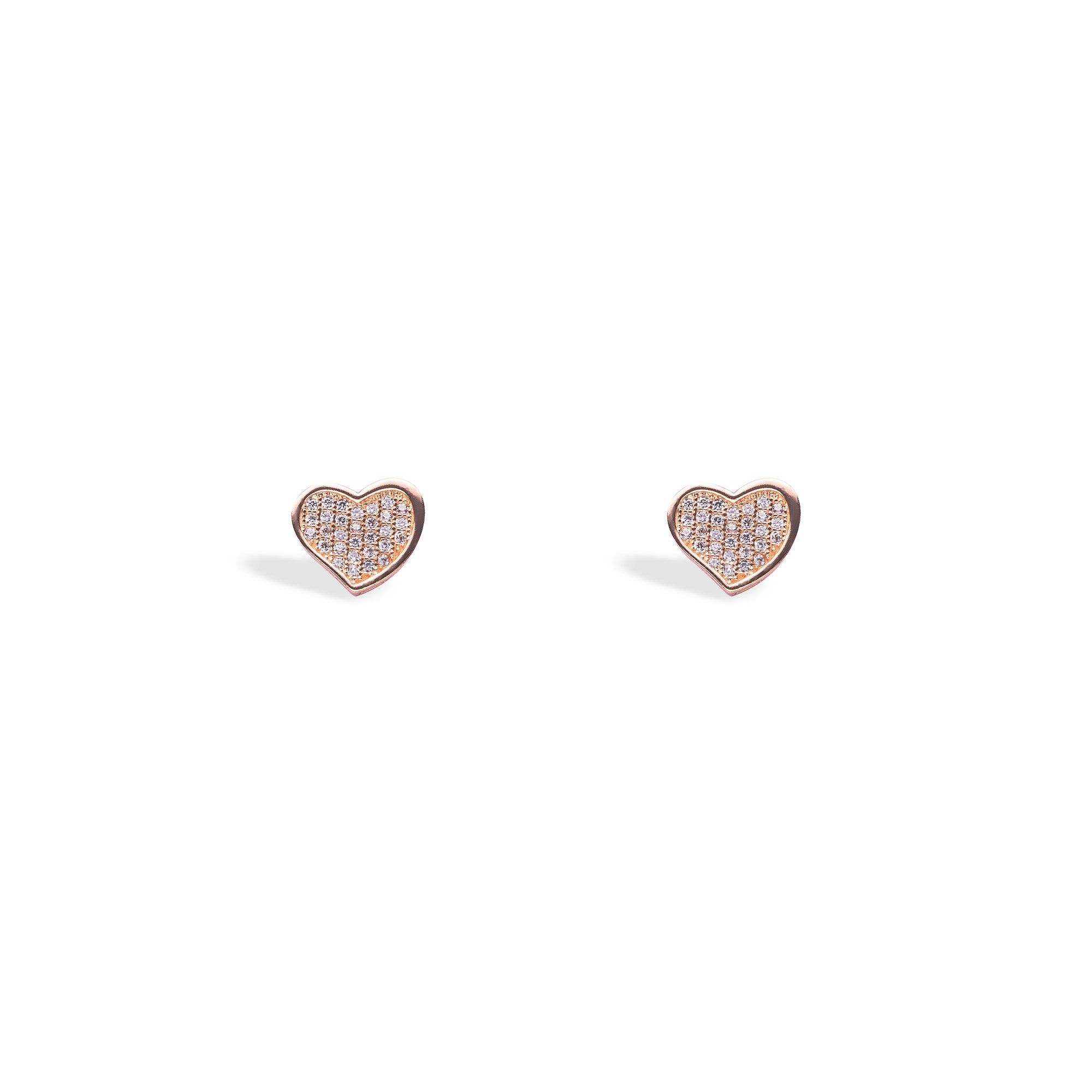 Rose Gold Sparkling Love Studs - LIORA - 925 Silver Jewellery