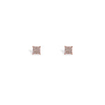 Rose Gold Diamond Studded Cubic Studs - LIORA - 925 Silver Jewellery