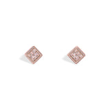 Rose Gold Baguette Square Stud Earrings - LIORA - 925 Silver Jewellery