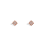 Rose Gold Sparkling Cube Studs - LIORA - 925 Silver Jewellery