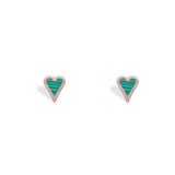 Green Heart Studs - LIORA - 925 Silver Jewellery