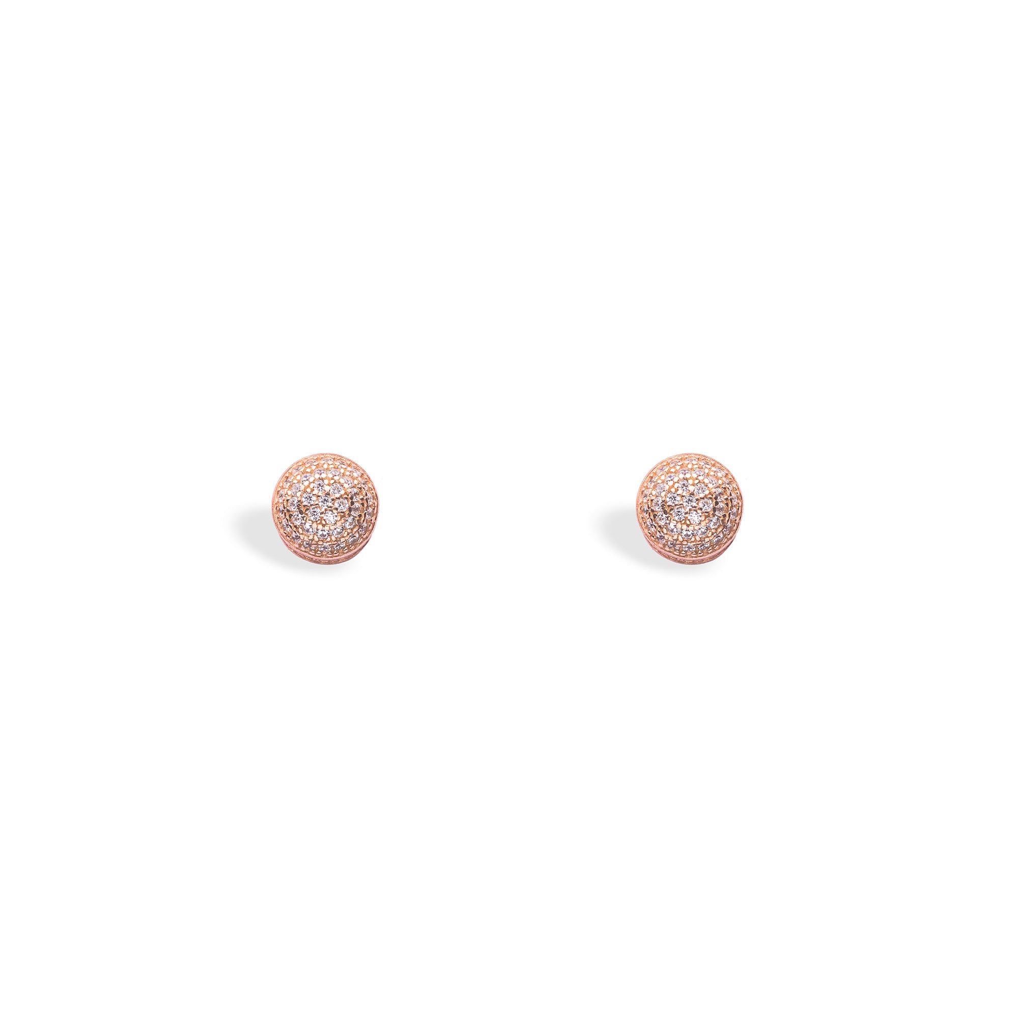 Rose Gold Dazzling Circle Studs - LIORA - 925 Silver Jewellery