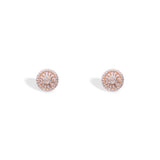 Baguette Circle Stud Earrings In Rose Gold - LIORA - 925 Silver Jewellery