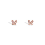 Shimmering Butterfly Rose Gold Studs - LIORA - 925 Silver Jewellery