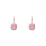 Rose Gold Plated Pink Stone Drop Earrings - LIORA - 925 Silver Jewellery