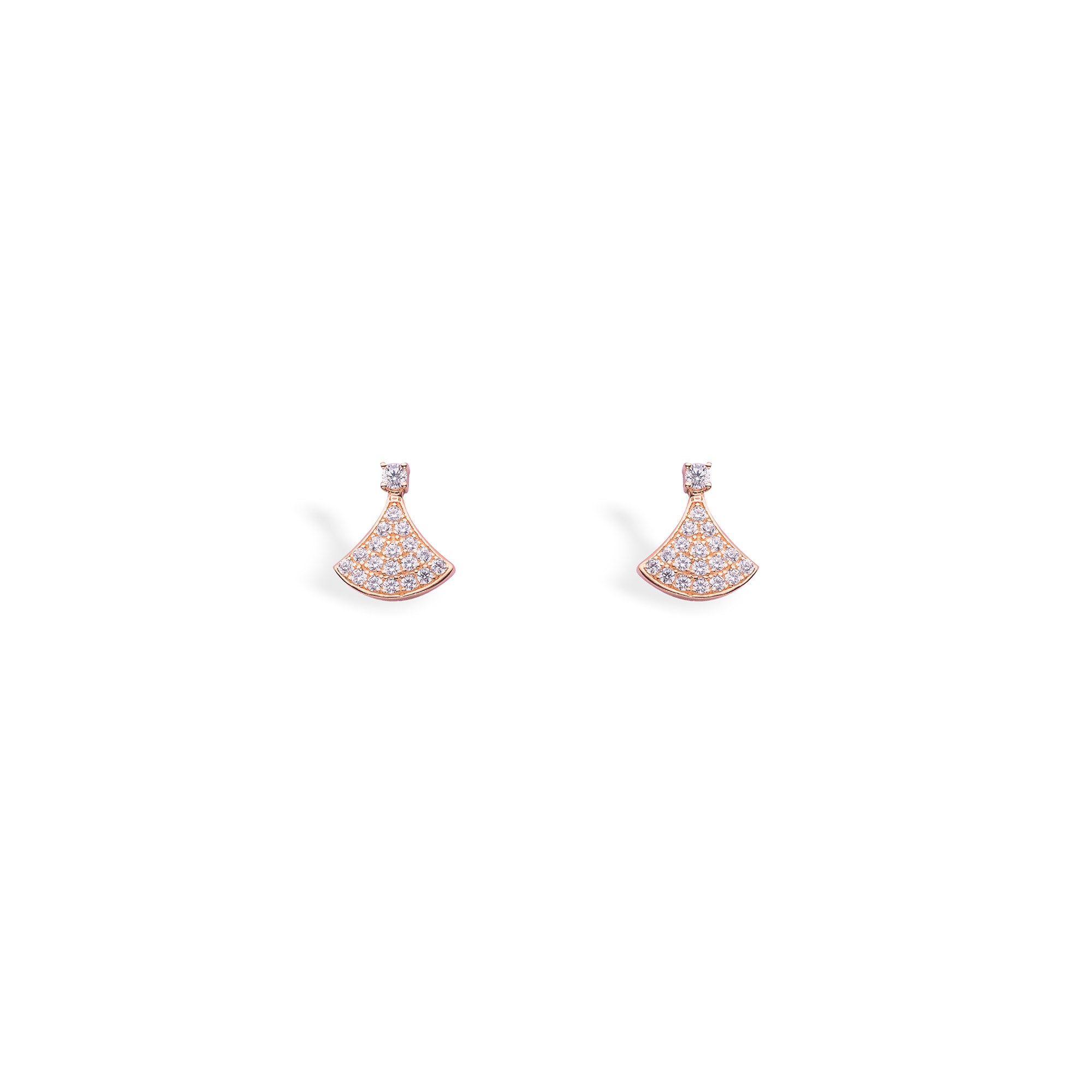 Sparkling Rose Gold Drop Earrings - LIORA - 925 Silver Jewellery