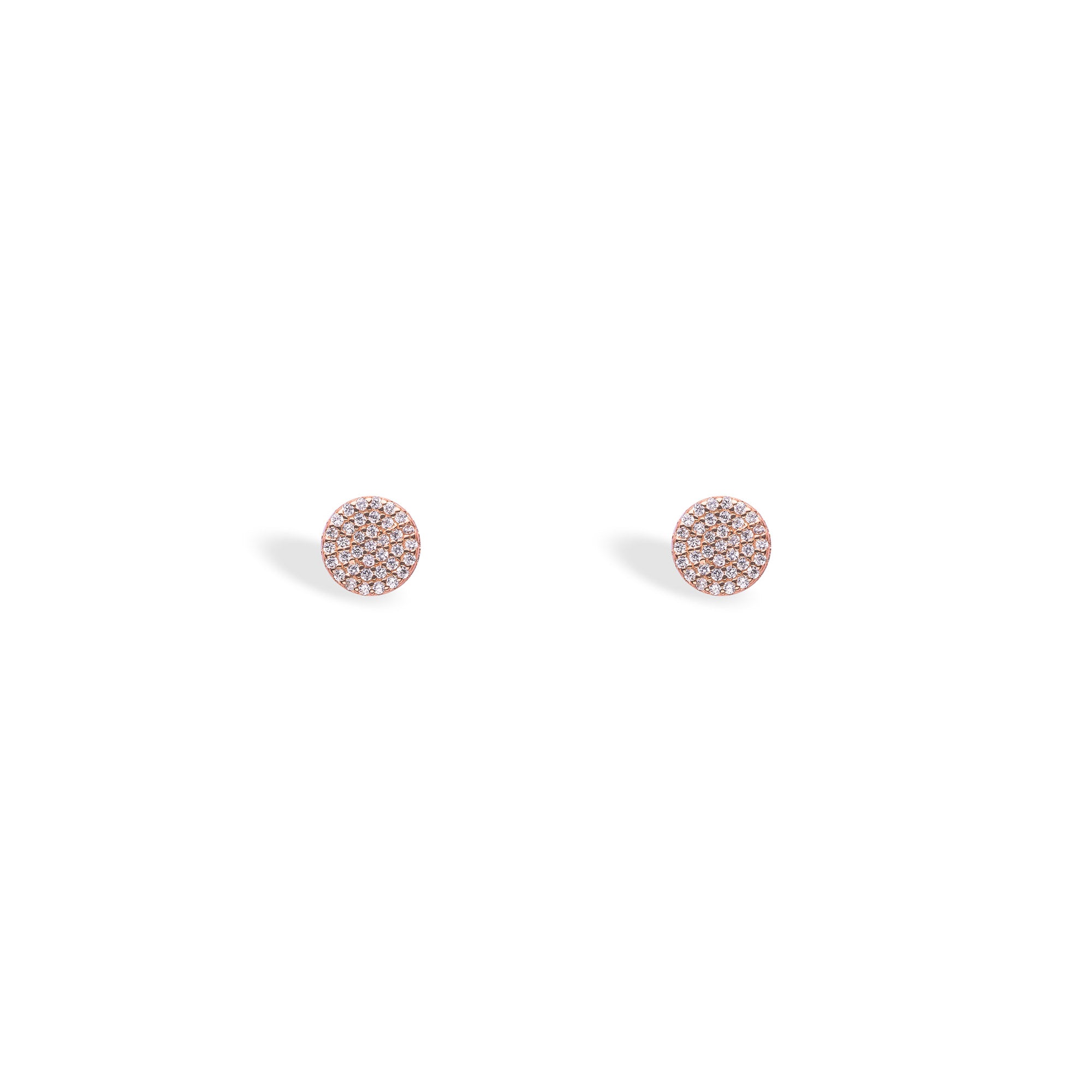 Sparkling Halo Rose Gold Studs - LIORA - 925 Silver Jewellery