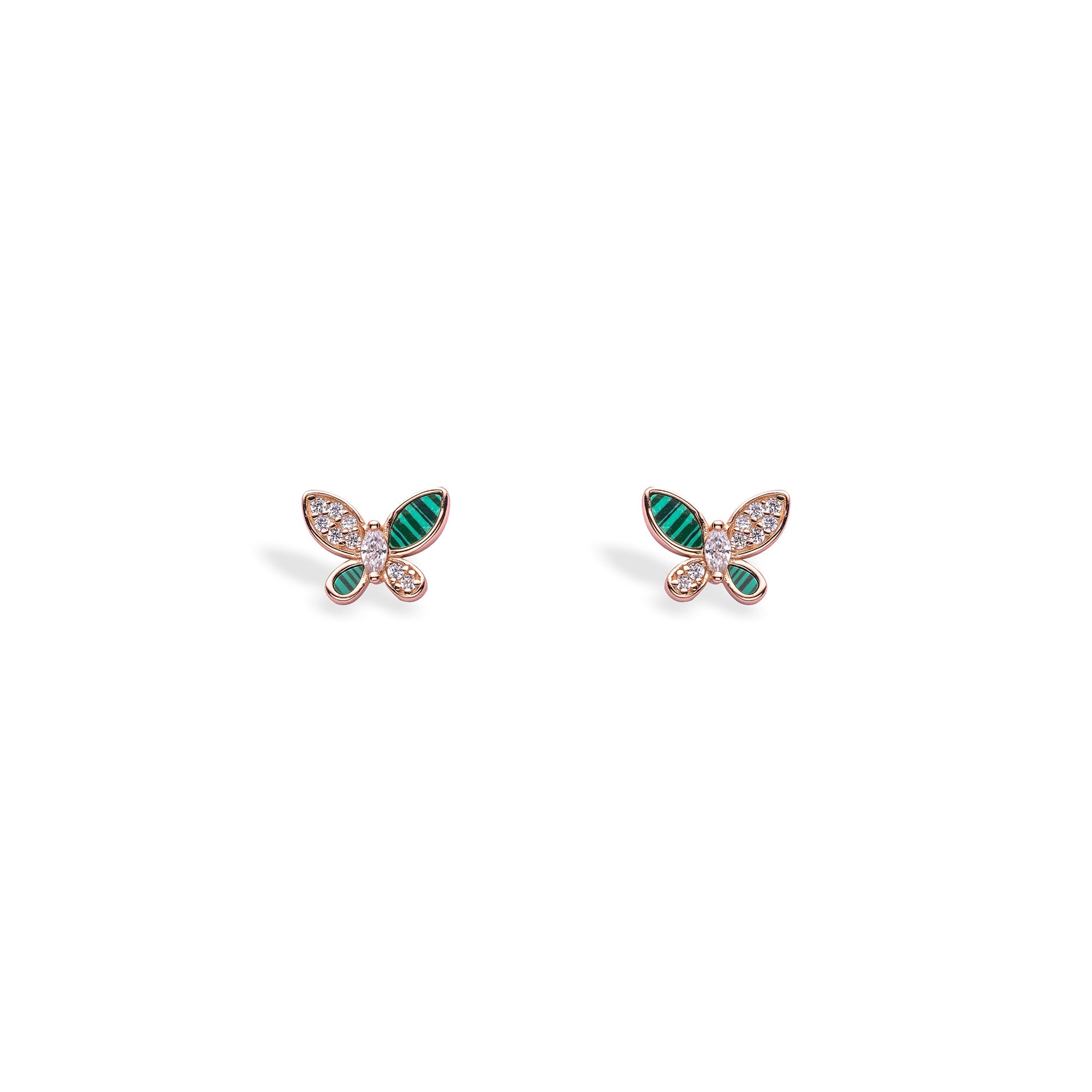 Rose Gold Butterfly Studs - LIORA - 925 Silver Jewellery