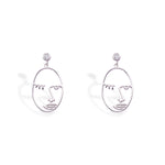 Silver Dangle Face Earrings - LIORA - 925 Silver Jewellery