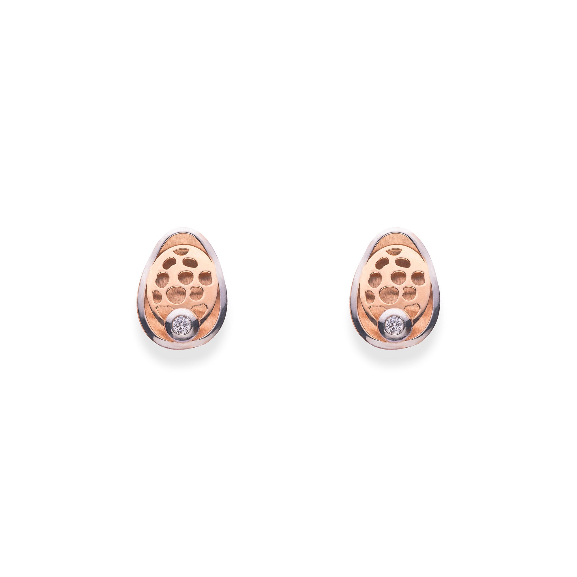 Designer Rose Gold Earrings - LIORA - 925 Silver Jewellery