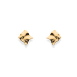 Golden Wavy Sqaure Studs - LIORA - 925 Silver Jewellery