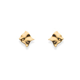 Golden Wavy Sqaure Studs - LIORA - 925 Silver Jewellery