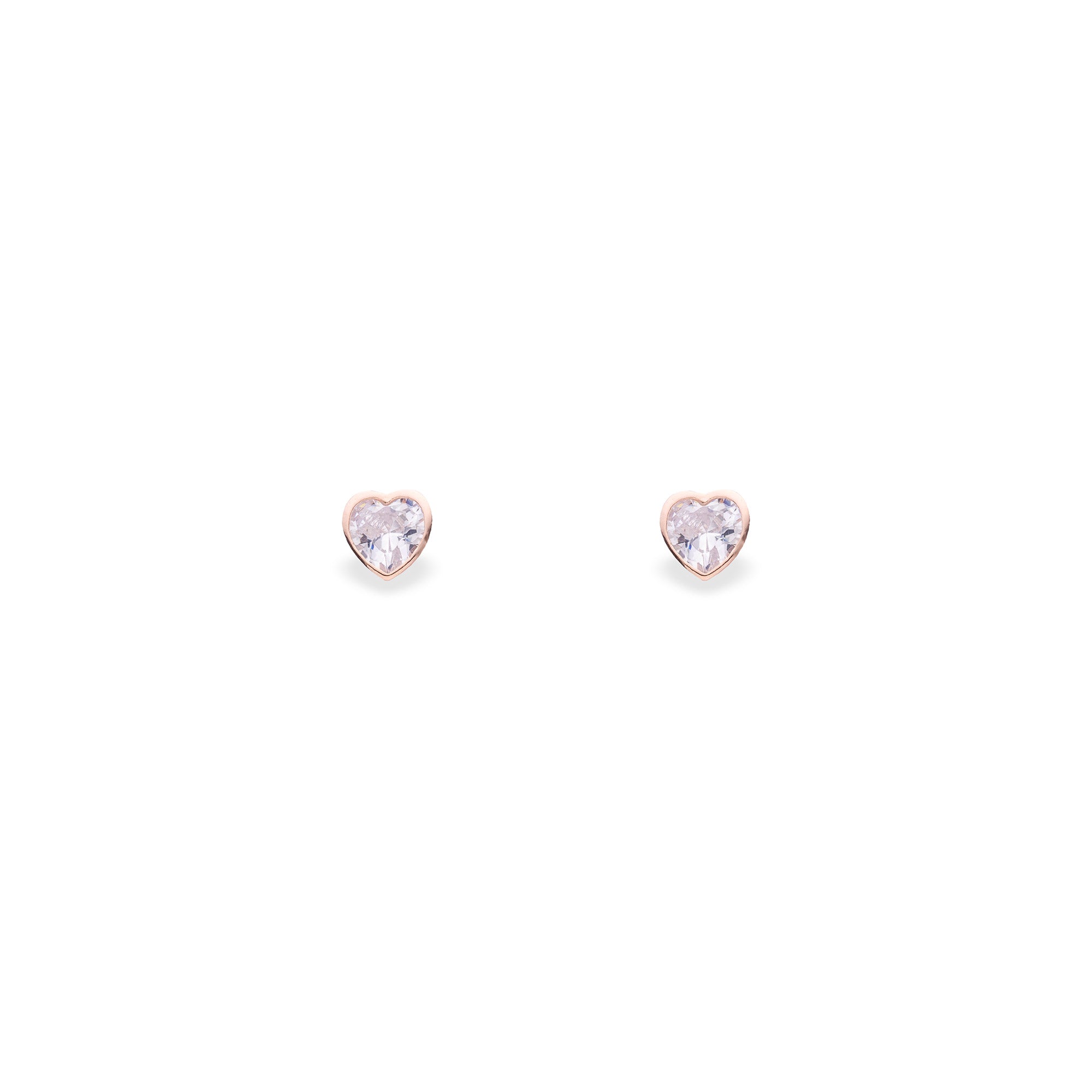 Solitaire Heart Studs - LIORA - 925 Silver Jewellery