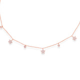 All Around Stars Necklace In Rose Gold Finish - LIORA - 925 Silver Jewellery