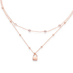 Rose Gold Layered Lock Necklace - LIORA - 925 Silver Jewellery