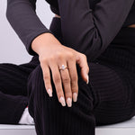 Solitaire & V-Shaped Stacking Rings - LIORA - 925 Silver Jewellery