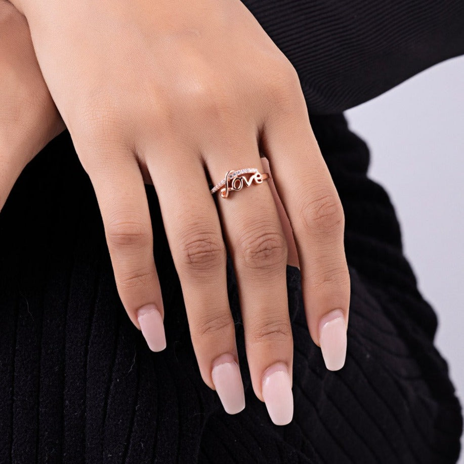 Rose Gold Love Ring - LIORA - 925 Silver Jewellery