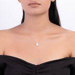 Diamond Studded Petal Pendant With Link Chain - LIORA - 925 Silver Jewellery