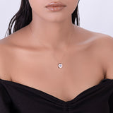 Diamond Studded Evil Eye Pendant With Link Chain - LIORA - 925 Silver Jewellery