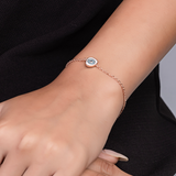 Rose Gold Evil Eye Bracelet - LIORA - 925 Silver Jewellery
