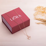 Rose Gold Carved Evil Eye Pendant With Link Chain - LIORA - 925 Silver Jewellery