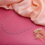 Silver Pink Droplet Queens Necklace - LIORA - 925 Silver Jewellery