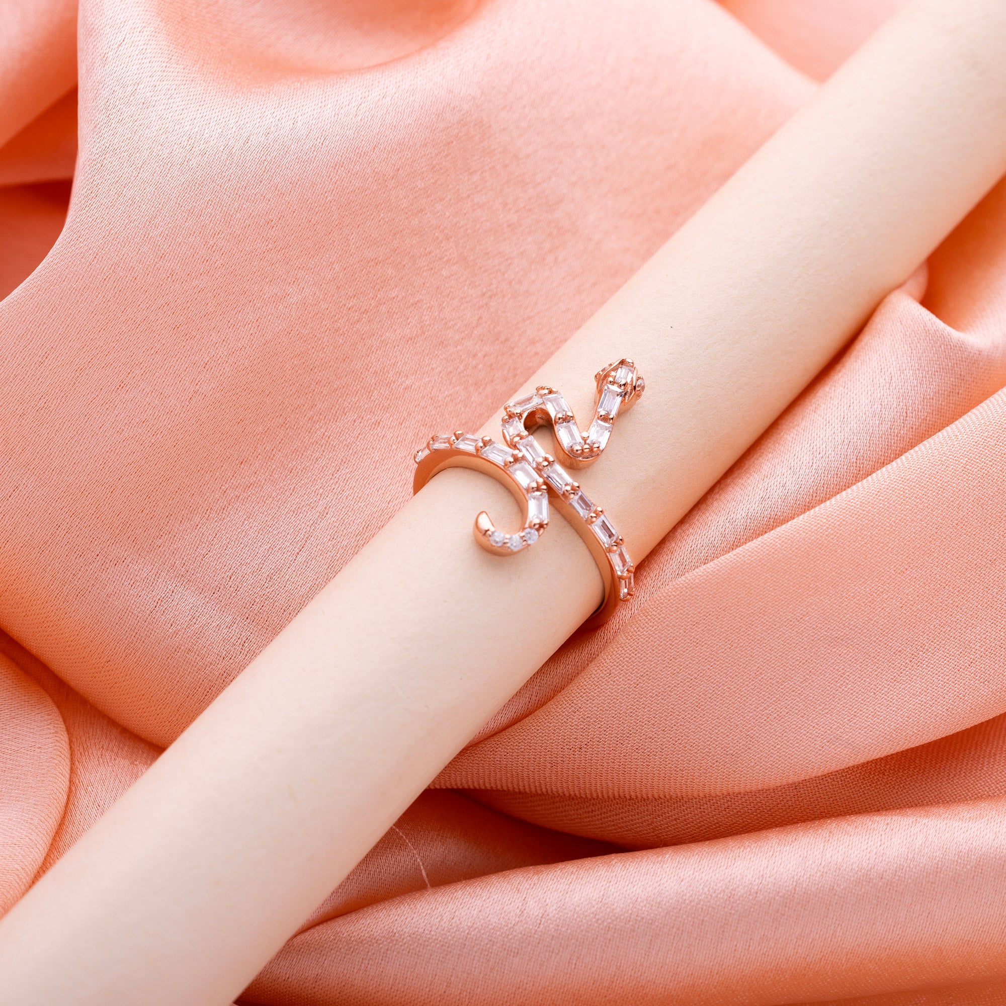 Rose Gold Eclipsevine Snake Ring - LIORA - 925 Silver Jewellery