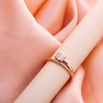 Rose Gold Bar Sparkling Ring - LIORA - 925 Silver Jewellery