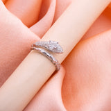 Silver Glittering Snake Ring - LIORA - 925 Silver Jewellery