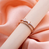 Rose Gold Graceful Layers Bow Ring - LIORA - 925 Silver Jewellery