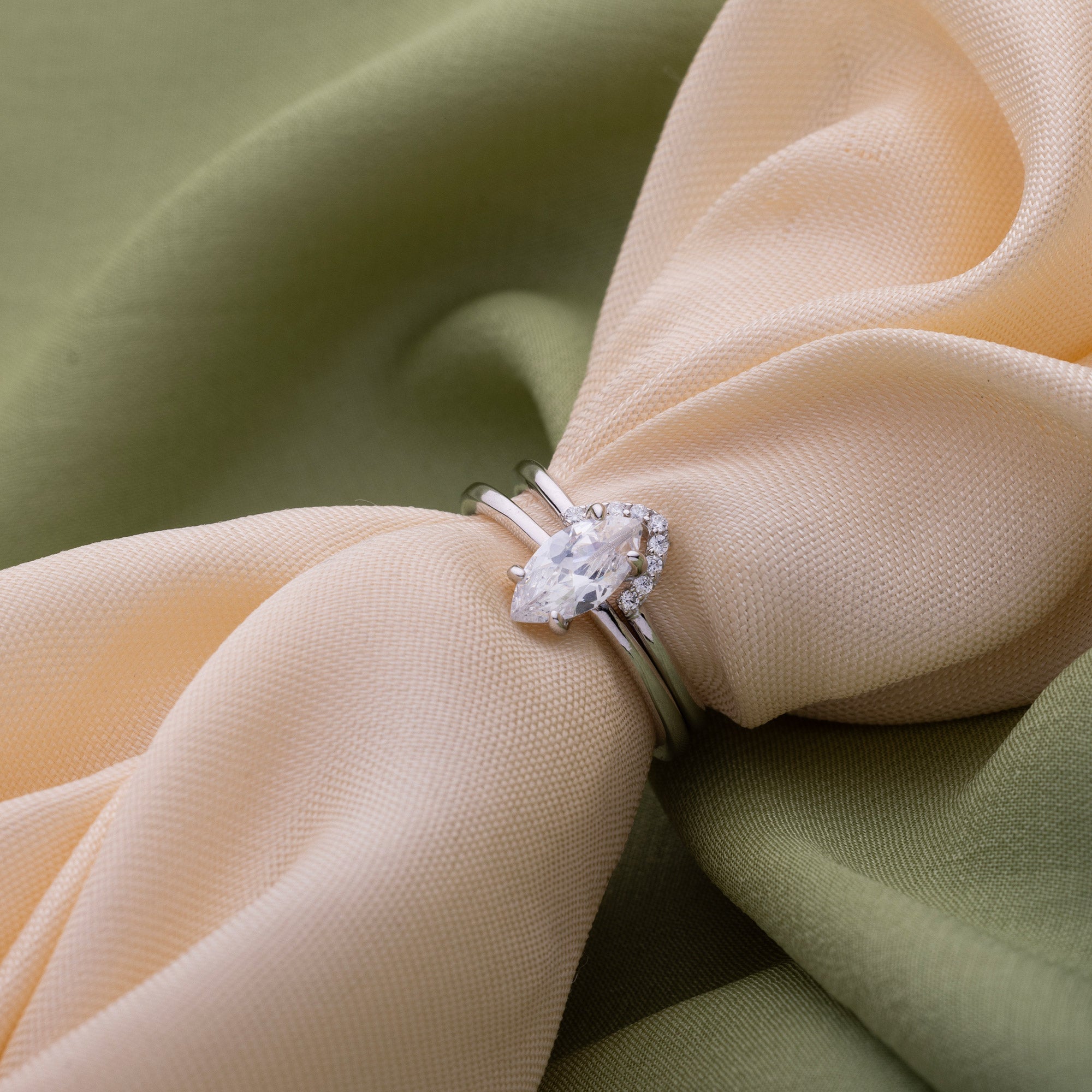 Stacking Solitaire Rings Solitaire & V-Shaped Stacking Rings – LIORA - 925 Silver Jewellery