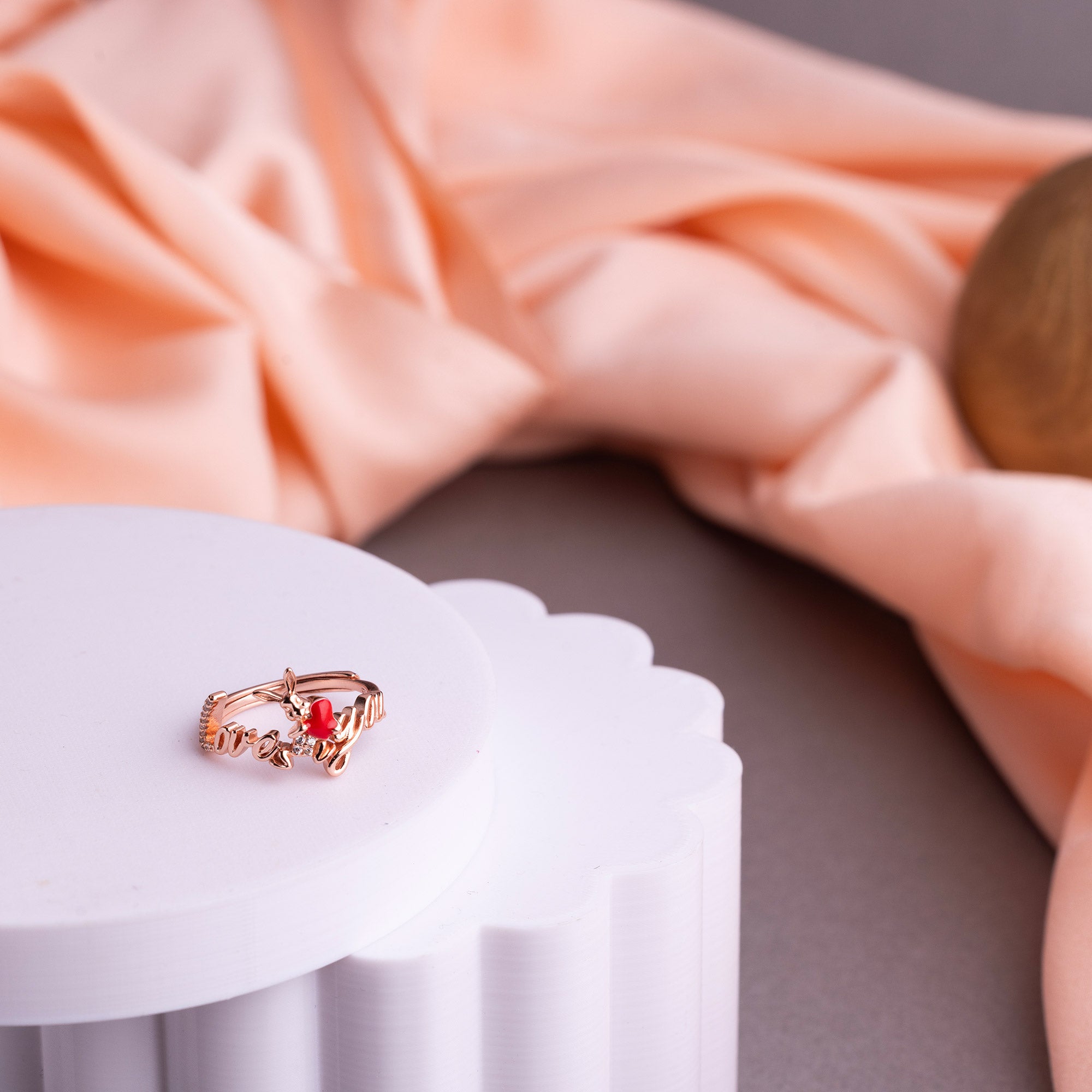 Rose Gold Bunny Love You Ring - LIORA - 925 Silver Jewellery