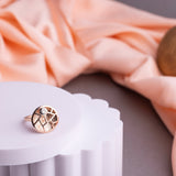 Rose Gold Minimal Circular Diamond Party Ring - LIORA - 925 Silver Jewellery