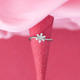 Silver Shimmering Flower Ring - LIORA - 925 Silver Jewellery