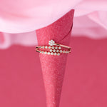 Rose Gold Floral Sparkle Silver Ring - LIORA - 925 Silver Jewellery