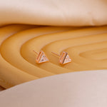 Rose Gold Triangle Solitaire Studs - LIORA - 925 Silver Jewellery