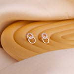 Rose Gold Twin Ring Studs - LIORA - 925 Silver Jewellery