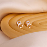 Rose Gold Twin Ring Studs - LIORA - 925 Silver Jewellery