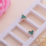 Green Heart Studs - LIORA - 925 Silver Jewellery