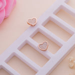 Rose Gold Sparkling Love Studs - LIORA - 925 Silver Jewellery