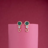 Green Halo Earrings - LIORA - 925 Silver Jewellery