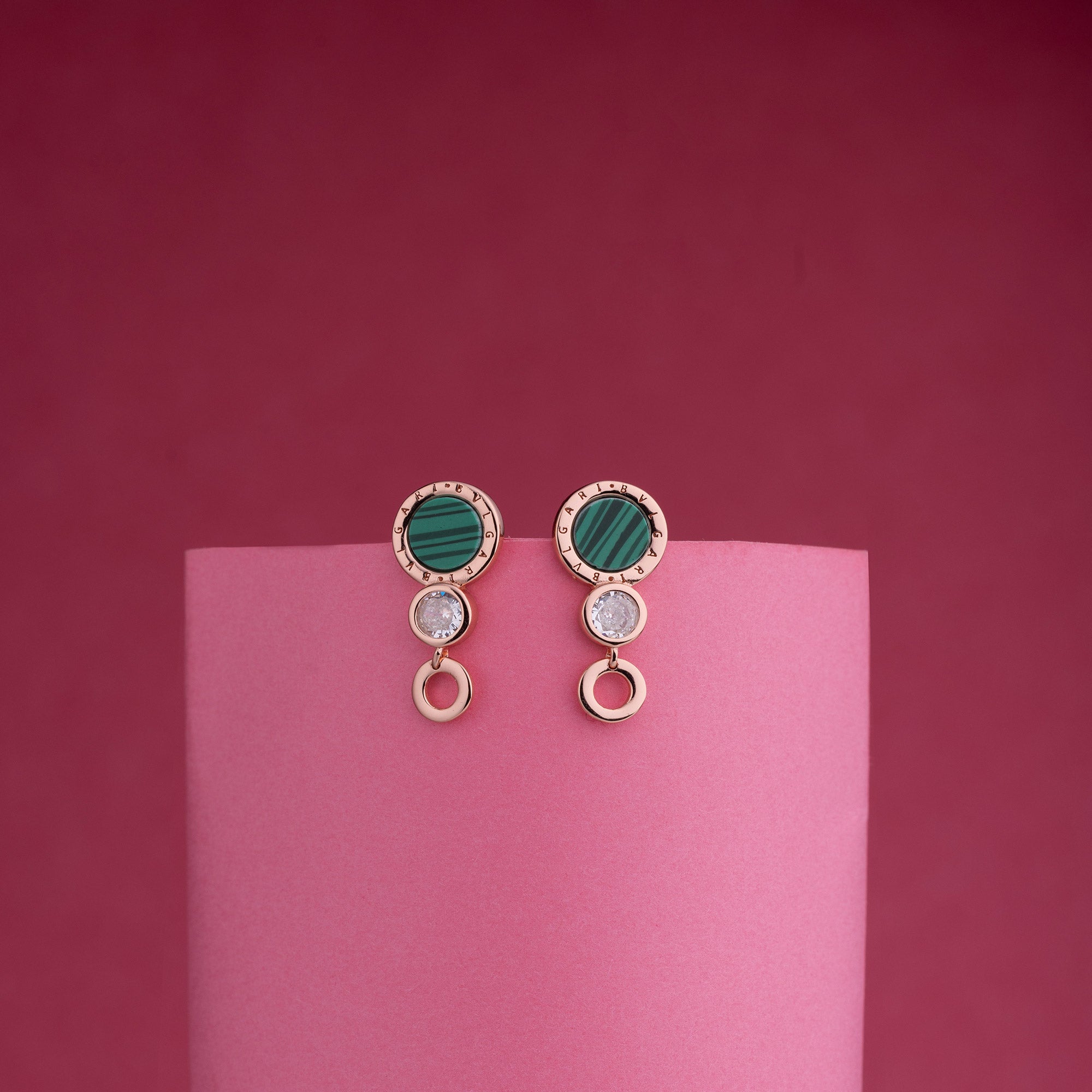 Green Halo Earrings - LIORA - 925 Silver Jewellery