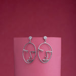 Silver Dangle Face Earrings - LIORA - 925 Silver Jewellery