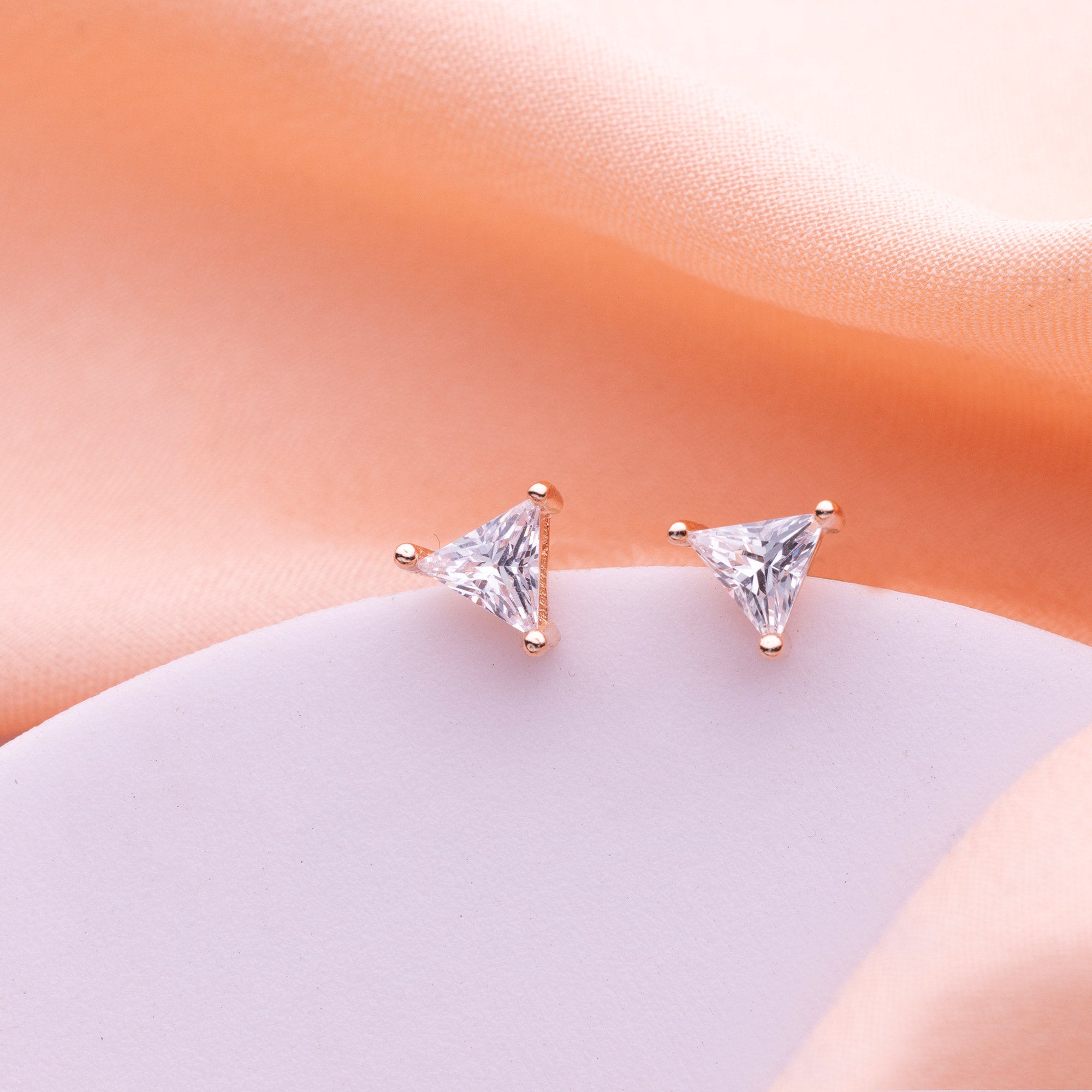 Triangle Solitaire Studs - LIORA - 925 Silver Jewellery