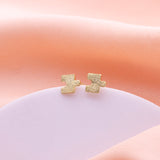 Gold Puzzle Studs - LIORA - 925 Silver Jewellery