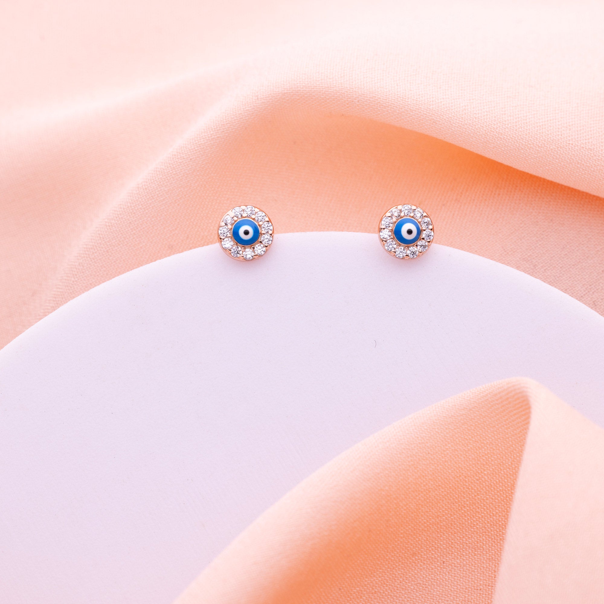 Dainty Evil Eye Studs - LIORA - 925 Silver Jewellery