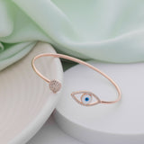 Rose Gold Evil Eye Cuff Bracelet - LIORA - 925 Silver Jewellery