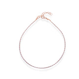 Silver Linked Rose Gold Anklet - LIORA - 925 Silver Jewellery