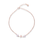 Pearl And Star Anklet In Rose Gold Color - LIORA - 925 Silver Jewellery