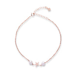 Pearl And Star Anklet In Rose Gold Color - LIORA - 925 Silver Jewellery